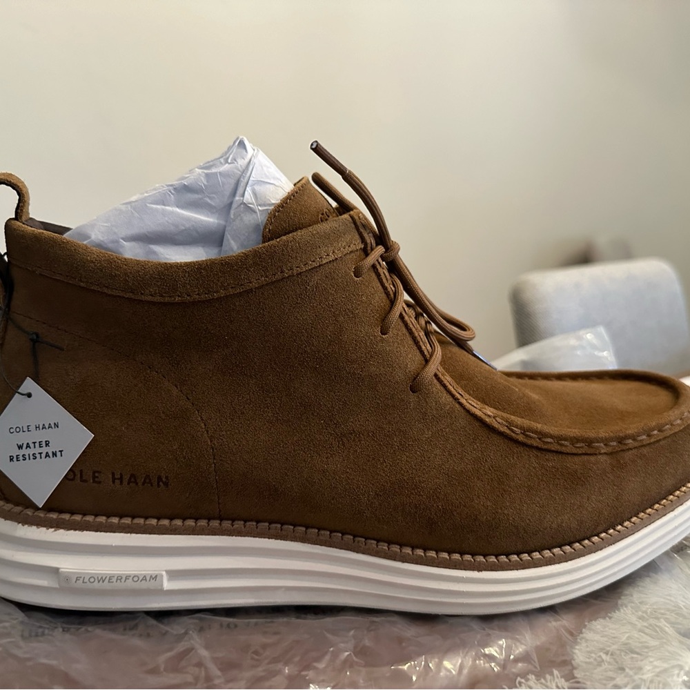 Cole Haan - OG Moc Toe Chukka, Brown Suede Water Resistant, Size12M